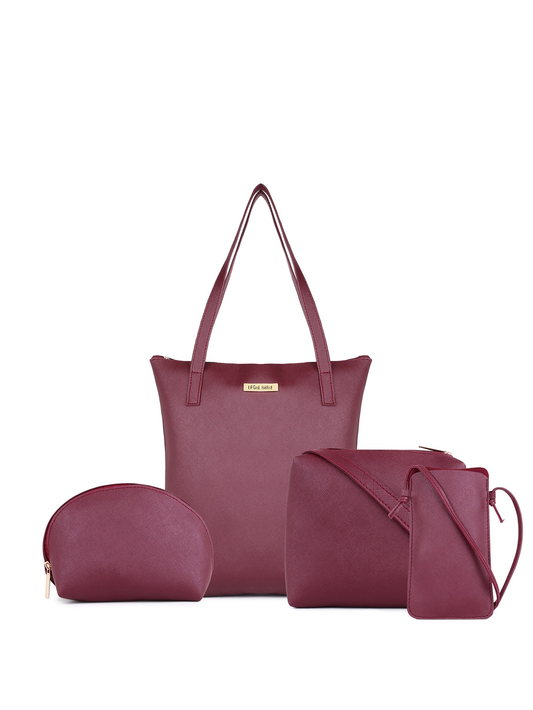 

LEGAL BRIBE Set of 4 Structured Bags, Maroon