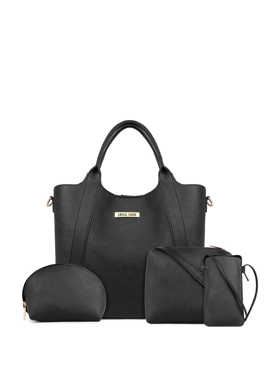 

LEGAL BRIBE Set Of 4 Swagger Water Resistance Handheld Bag, Black