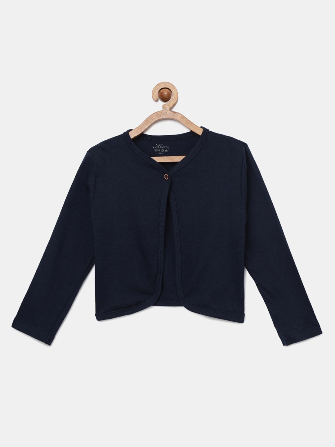 

Kryptic Girls Pure Cotton Open Front Shrug, Navy blue