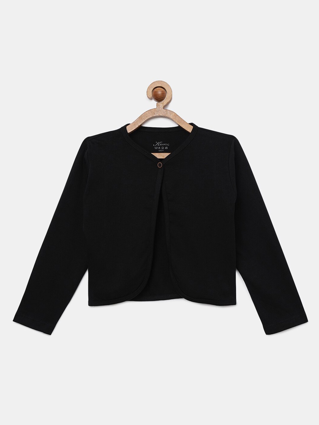 

Kryptic Girls Pure Cotton Open Front Shrug, Black