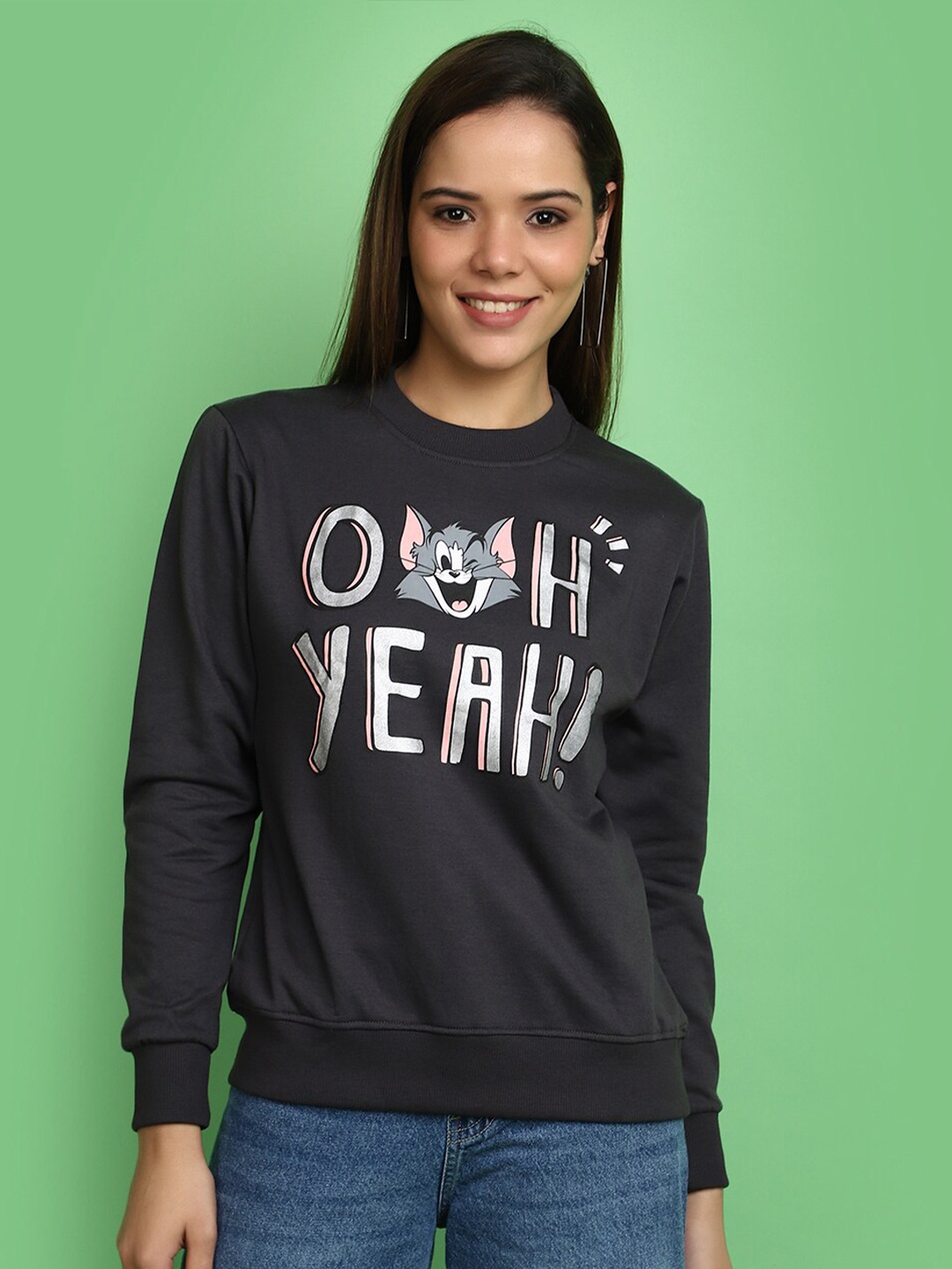 

V-Mart Typography Printed Sweatshirt, Grey