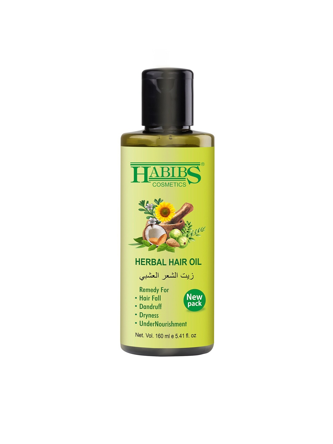 

HABIBS Anti-Hairfall Herbal Hair Oil with Almond & Jojoba Oil - 160 ml, Yellow