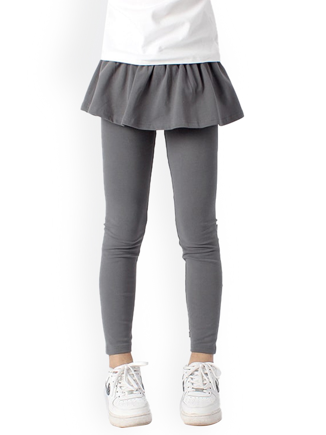 

StyleCast Girls Grey High-Rise Easy Wash Cotton Trousers