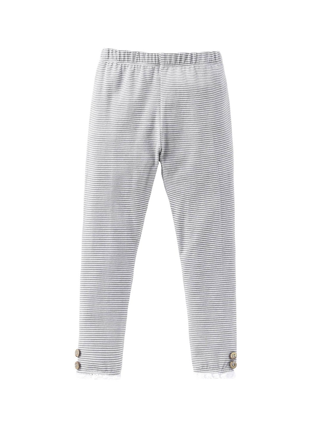 

StyleCast Girls Grey Striped High-Rise Easy Wash Cotton Regular Trousers