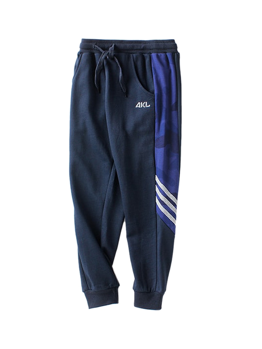 

StyleCast Boys Navy Blue Colourblocked High-Rise Easy Wash Pleated Joggers