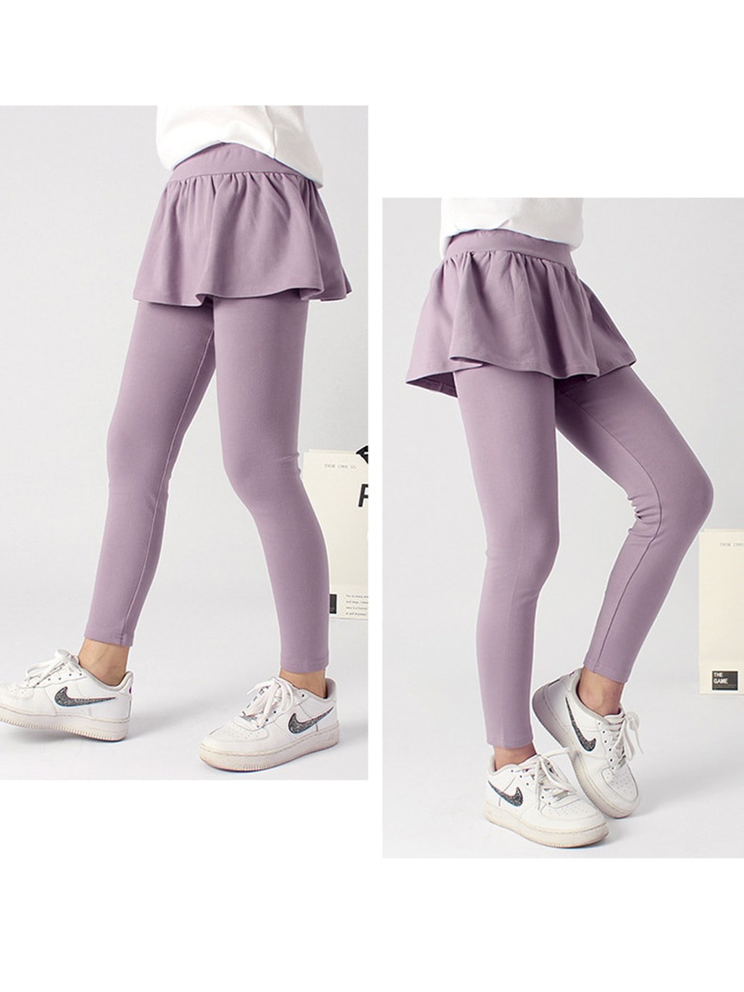 

StyleCast Girls Purple High-Rise Easy Wash Cotton Trousers