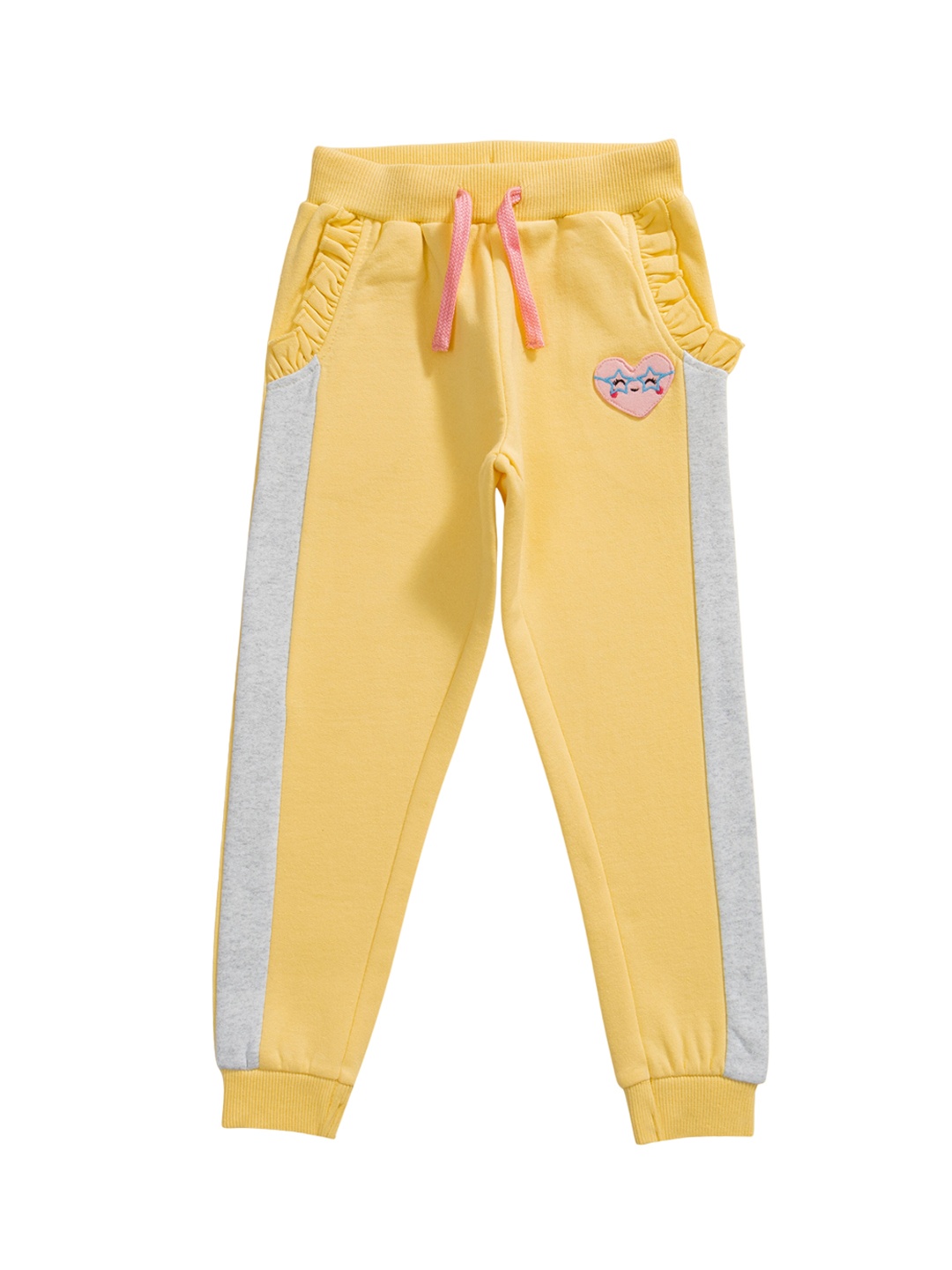 

JusCubs Girls Mid-Rise Cotton Joggers, Yellow