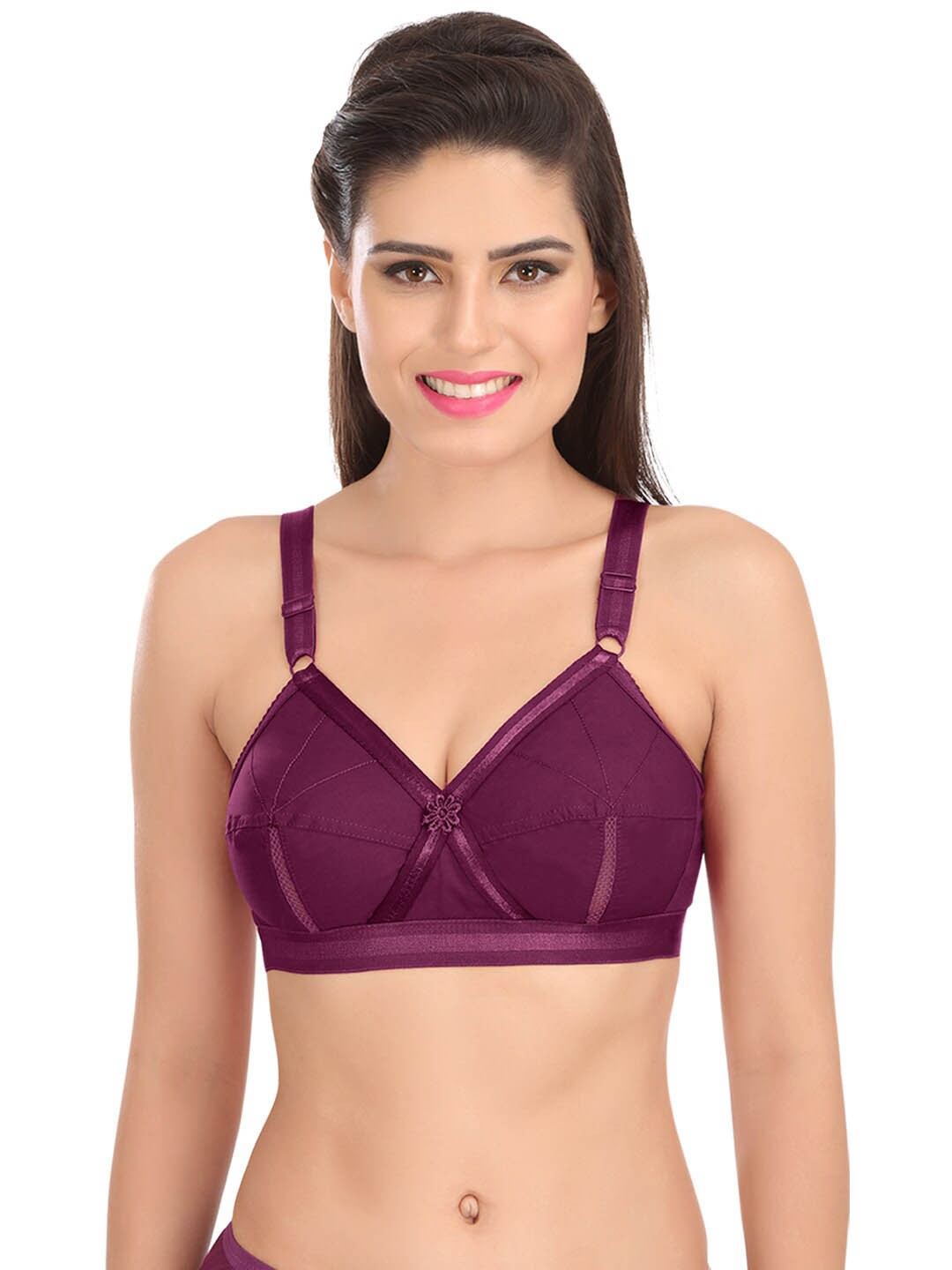 

SONA Super Support Full Coverage Non-Wired Bra All Day Comfort, Purple