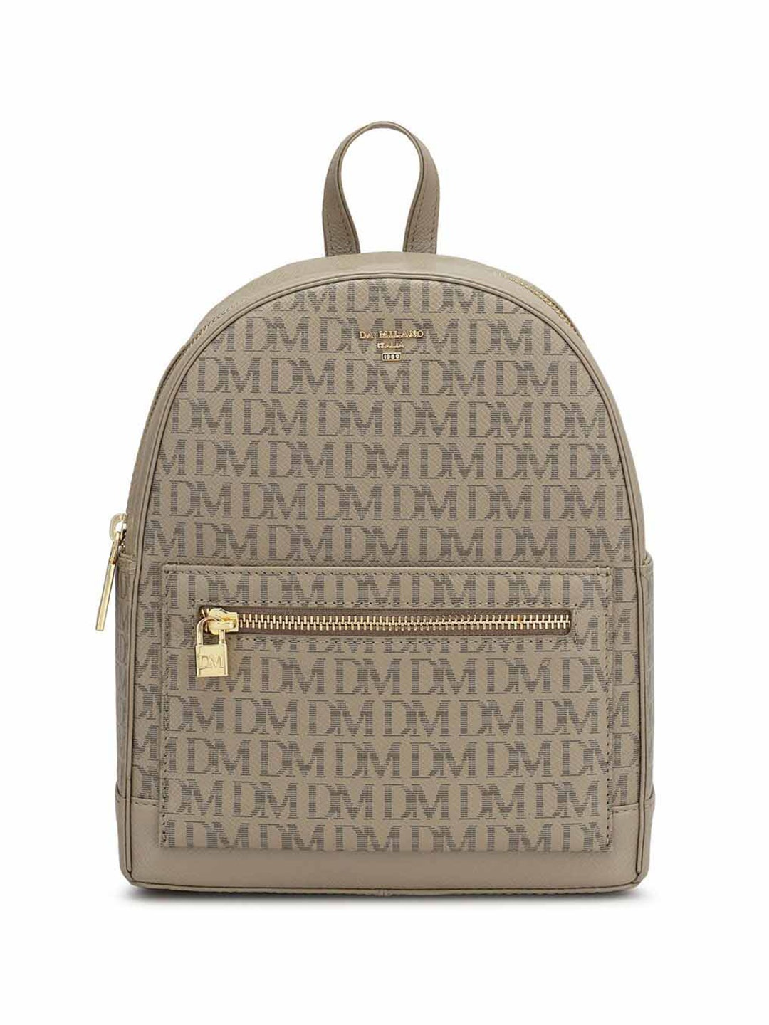 

Da Milano Printed Leather Small Backpack, Beige
