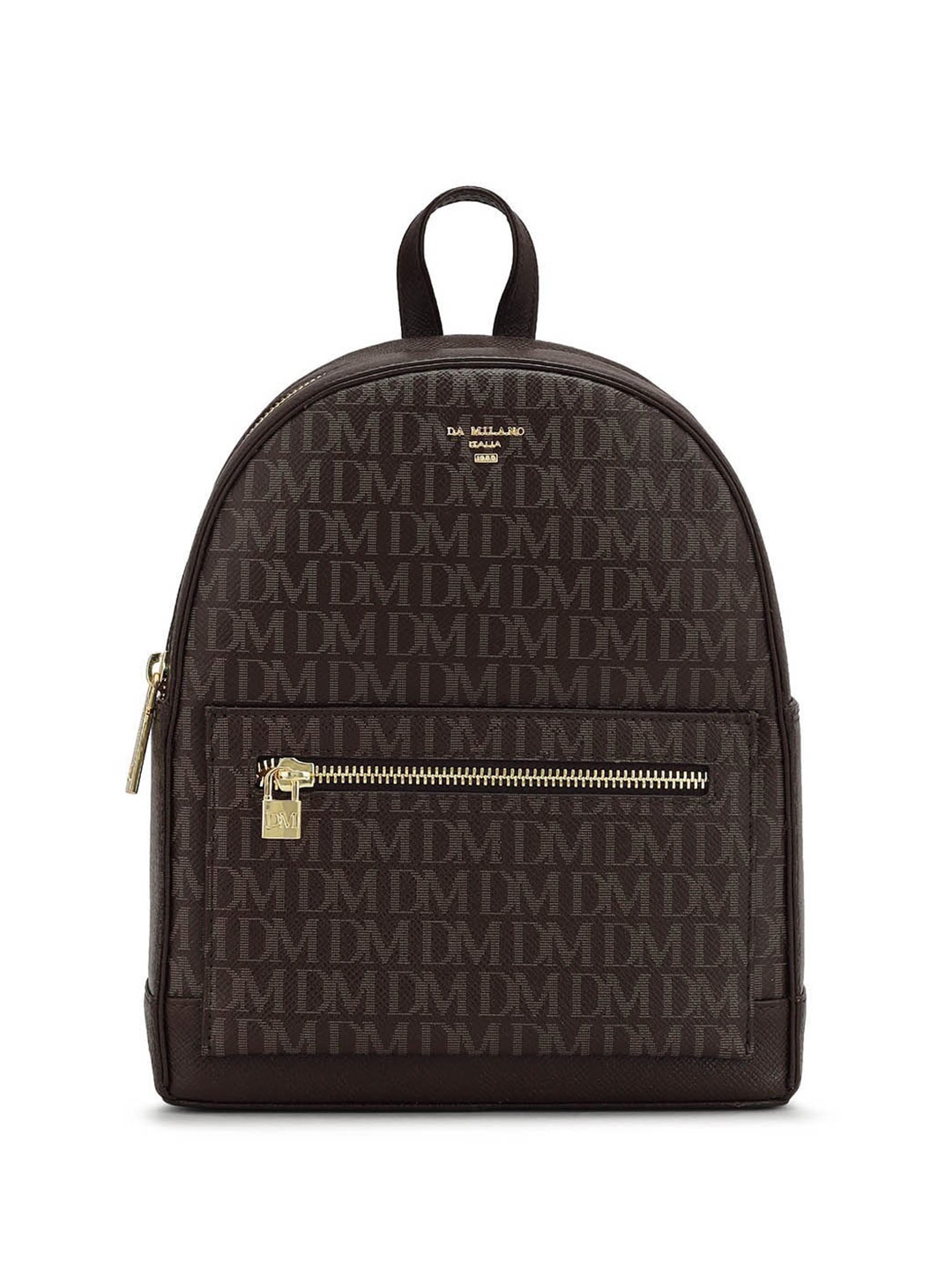 

Da Milano Printed Leather Small Backpack, Brown