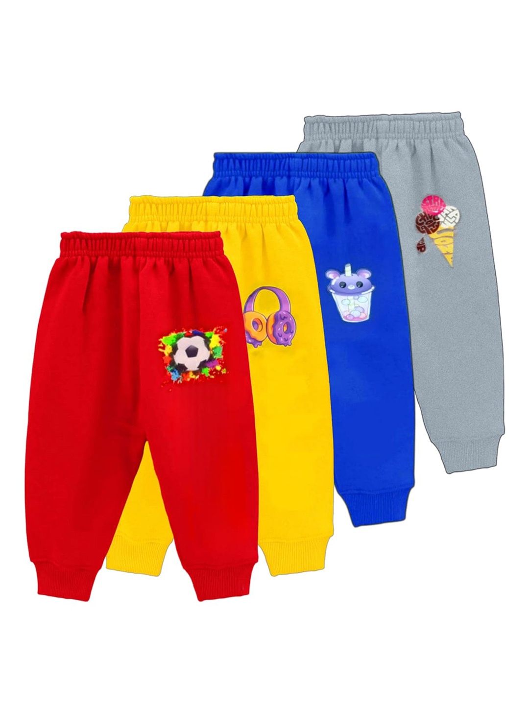 

BAESD Infants Pack Of 4 Cotton Mid Rise Joggers, Red