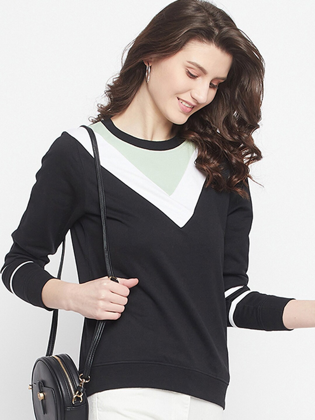 

HARBOR N BAY Colourblocked Fleece Sweatshirt, Black