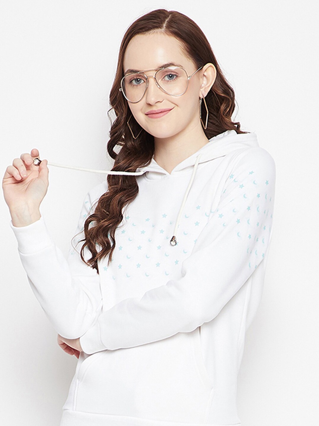 

HARBOR N BAY Conversational Printed Hooded Sweatshirt, White