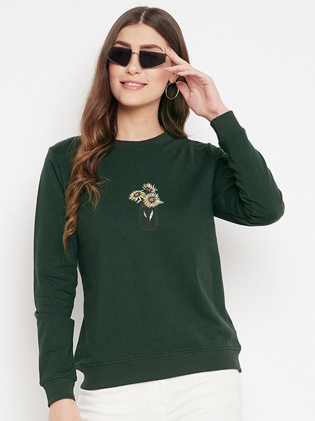 

HARBOR N BAY Round Neck Fleece Sweatshirt, Green