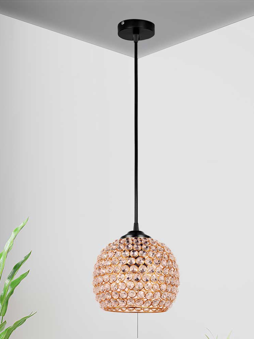 

Home Craft Theme Gold-Toned & Silver-Toned Glass Quirky Ceiling Lamp
