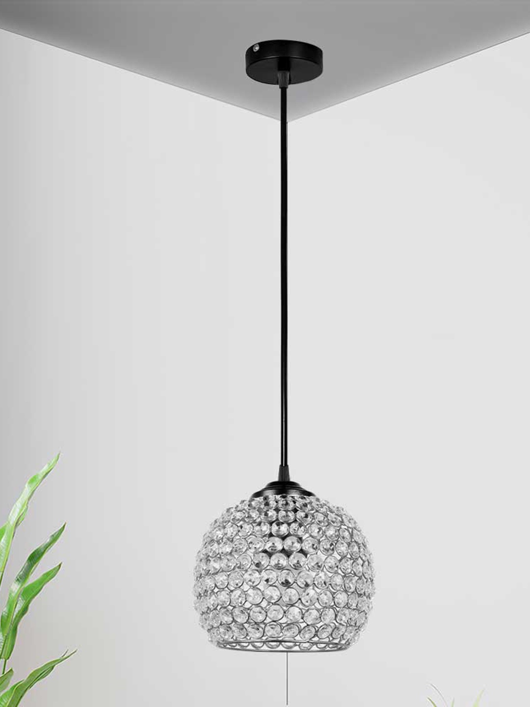 

Home Craft Theme Silver-Toned & White Textured Glass Quirky Ceiling Lamp