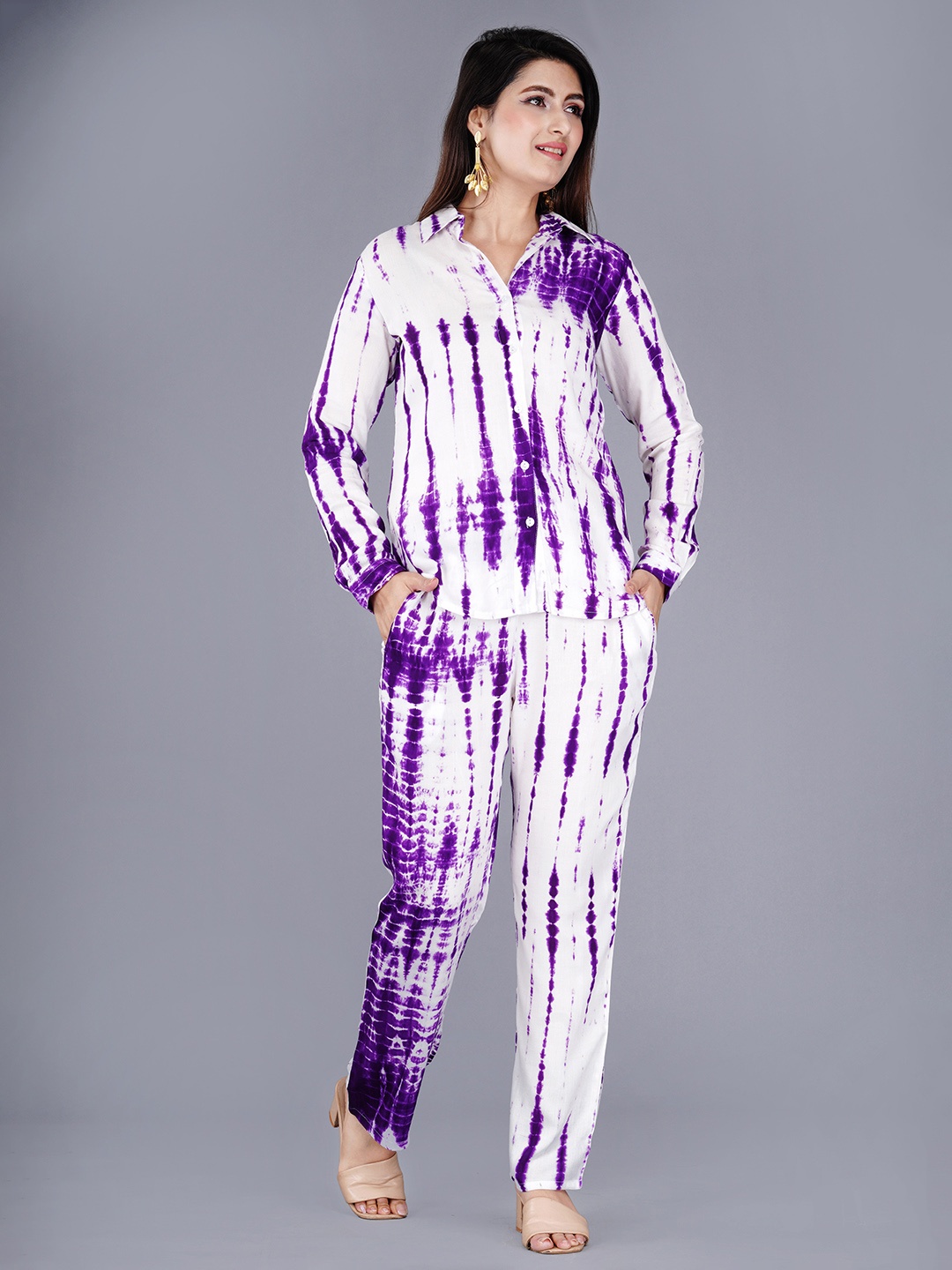 

BAESD Tie & Dyed Pure Cotton Co-Ords Set, White