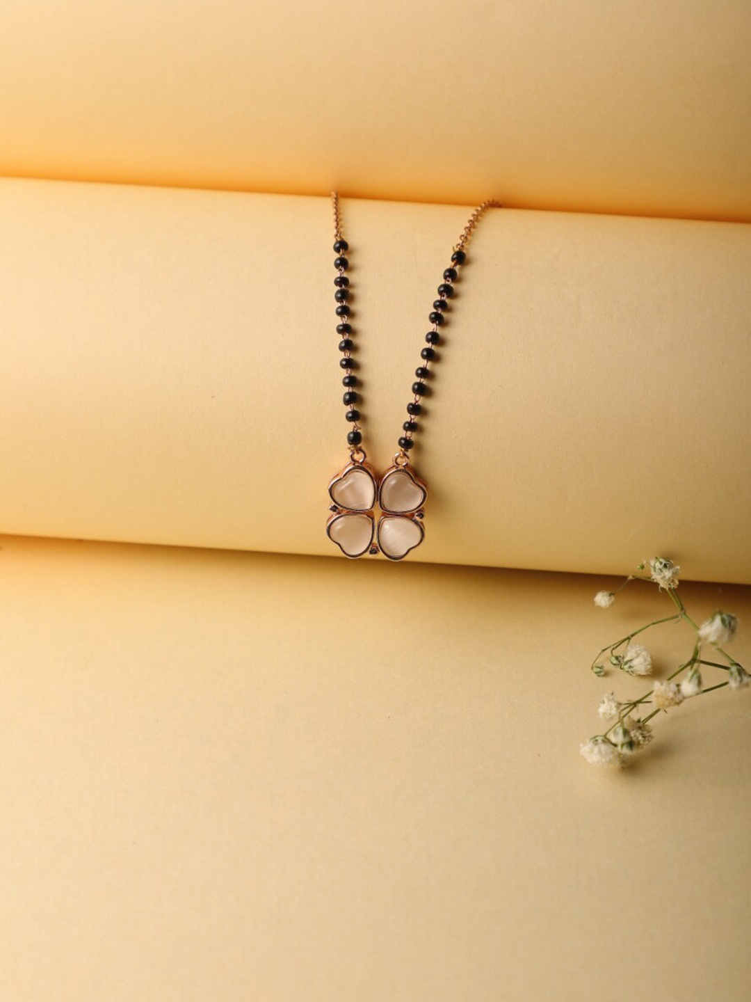 

Zeraki Jewels Stainless Steel Beaded Mangalsutra, Rose gold