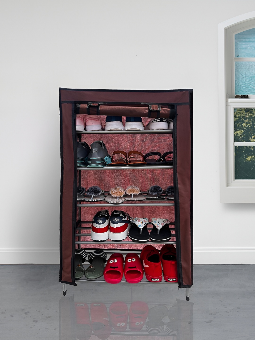

Urban Choice 5-Tier Rectangle Shoes Rack, Brown