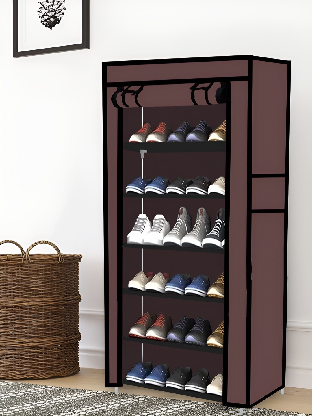 

Urban Choice Brown 6 Layer Non woven Fabric Rectangle Shoes Rack