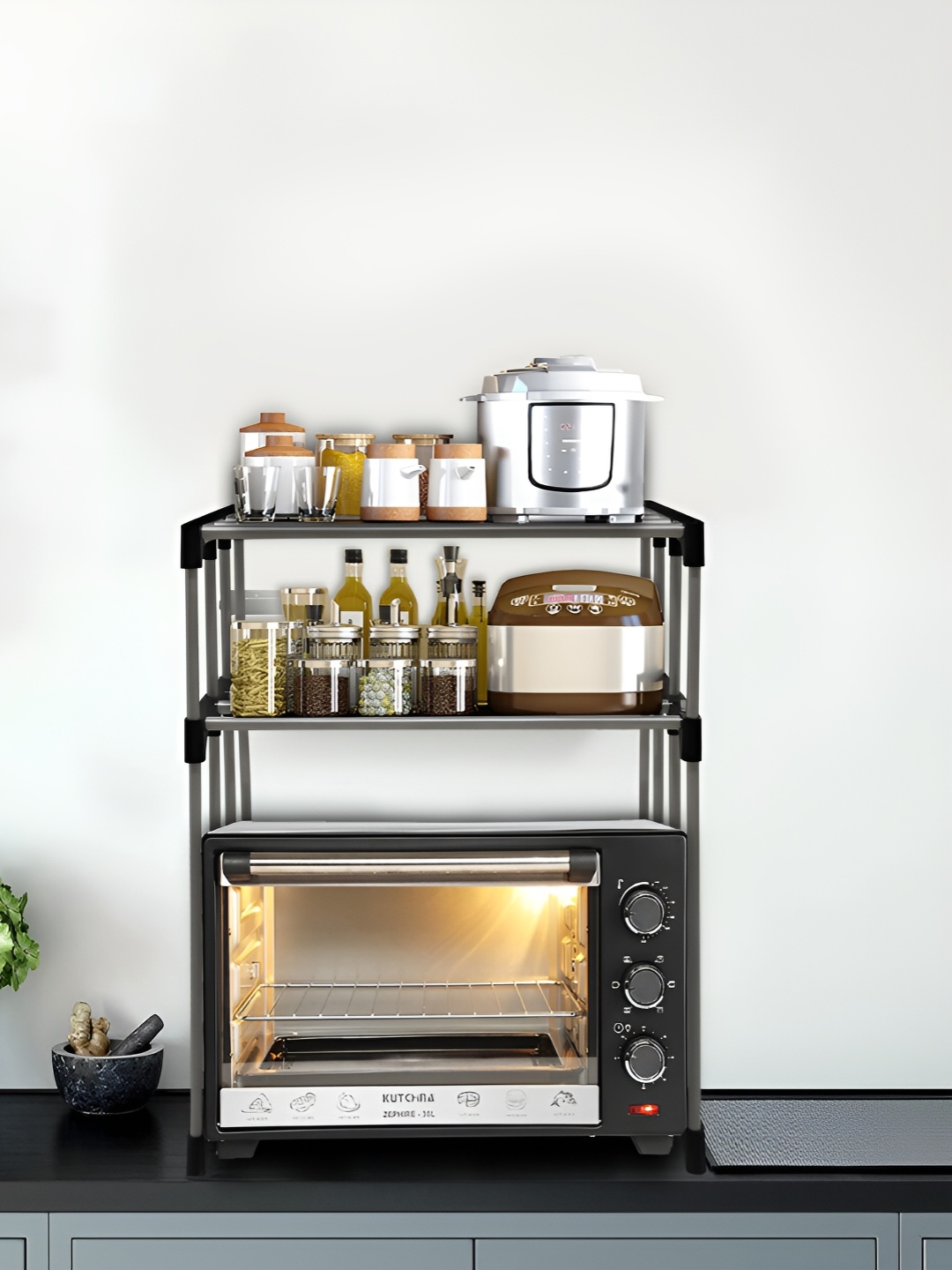 

Urban Choice Black 2-Layer Microwave Racks