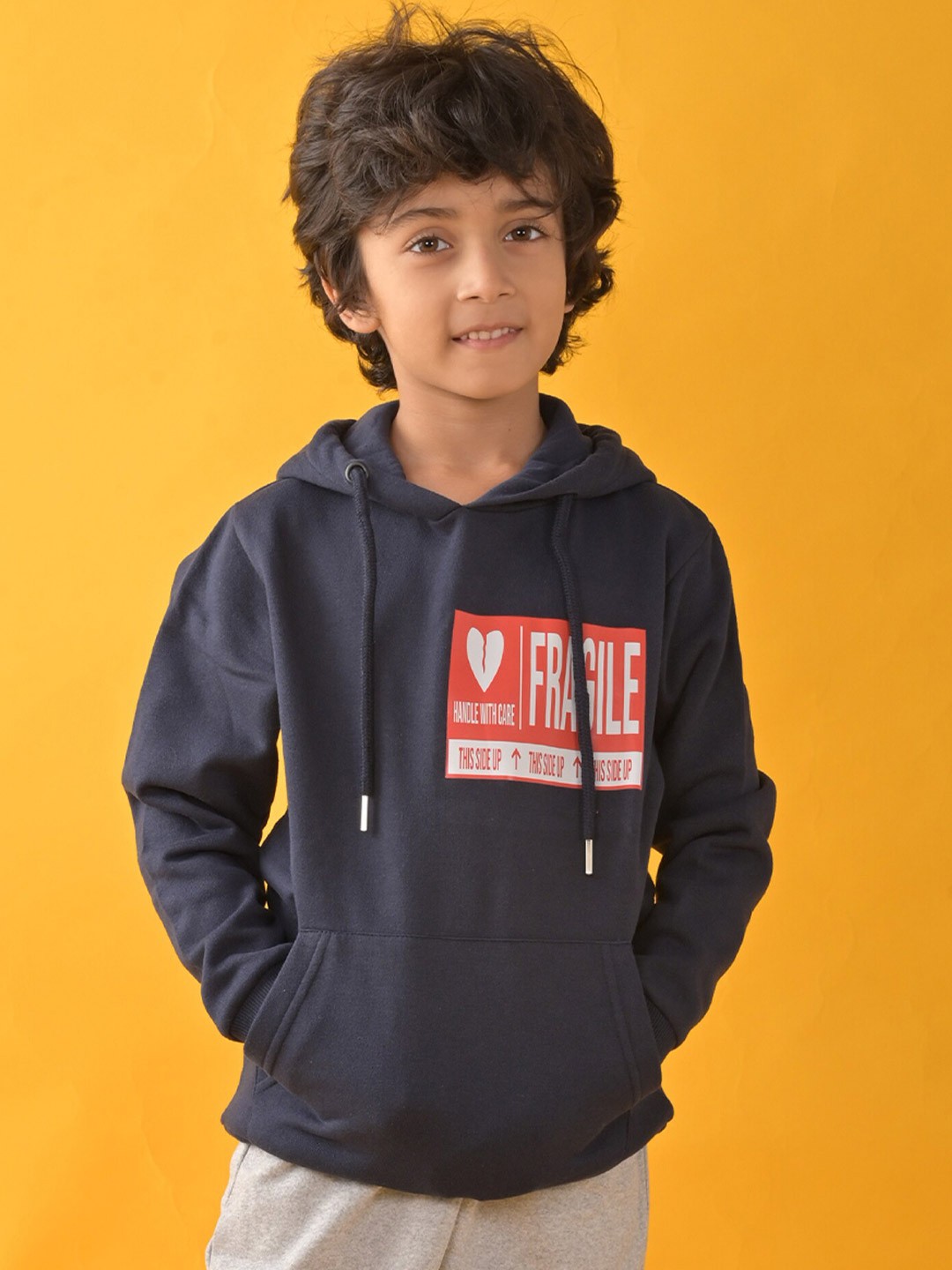 

Anthrilo Boys Graphic Printed Fleece Sweatshirt, Navy blue