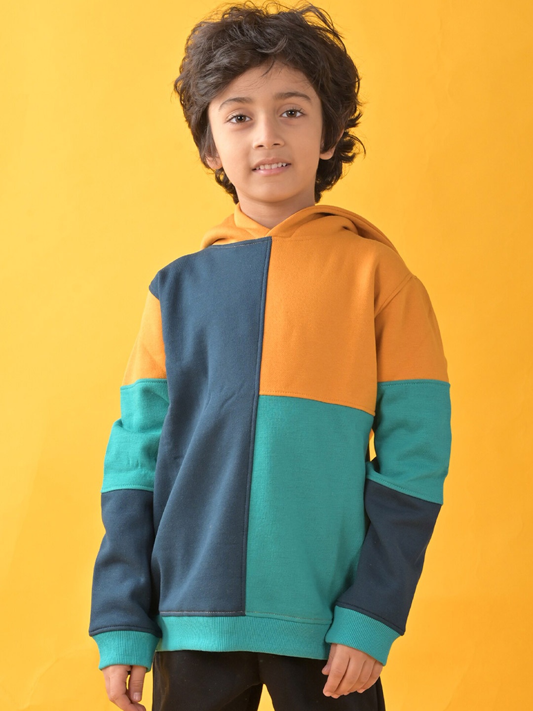 

Anthrilo Boys Colourblocked Fleece Sweatshirt, Navy blue