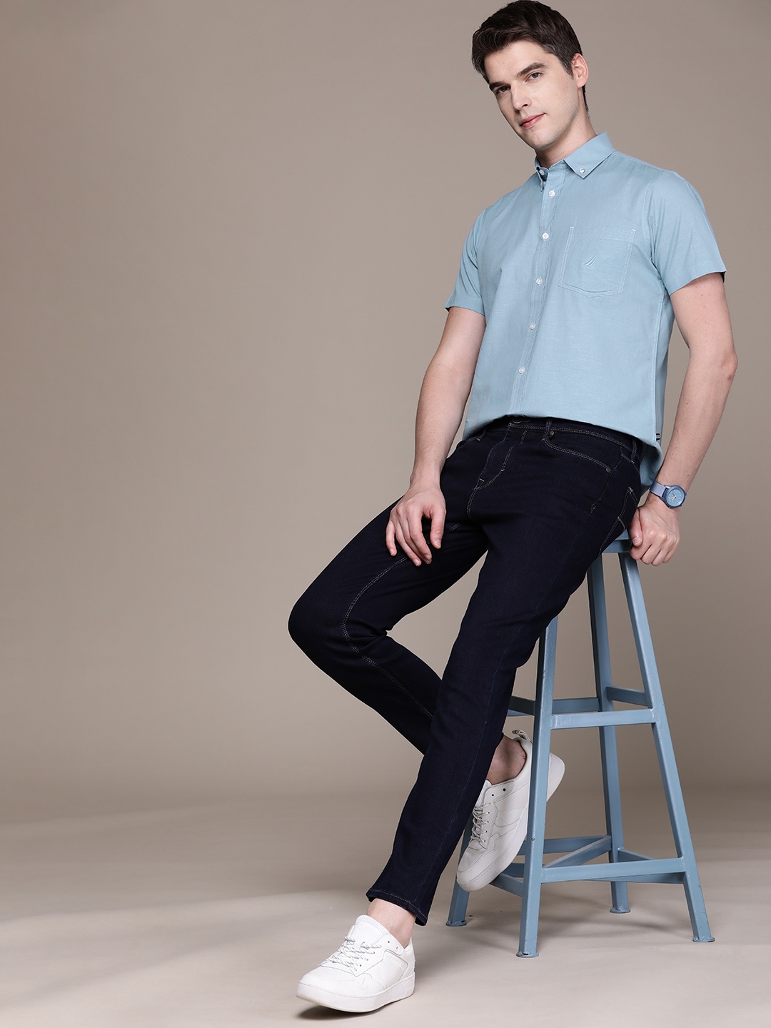 

Nautica Pure Cotton Casual Shirt, Blue