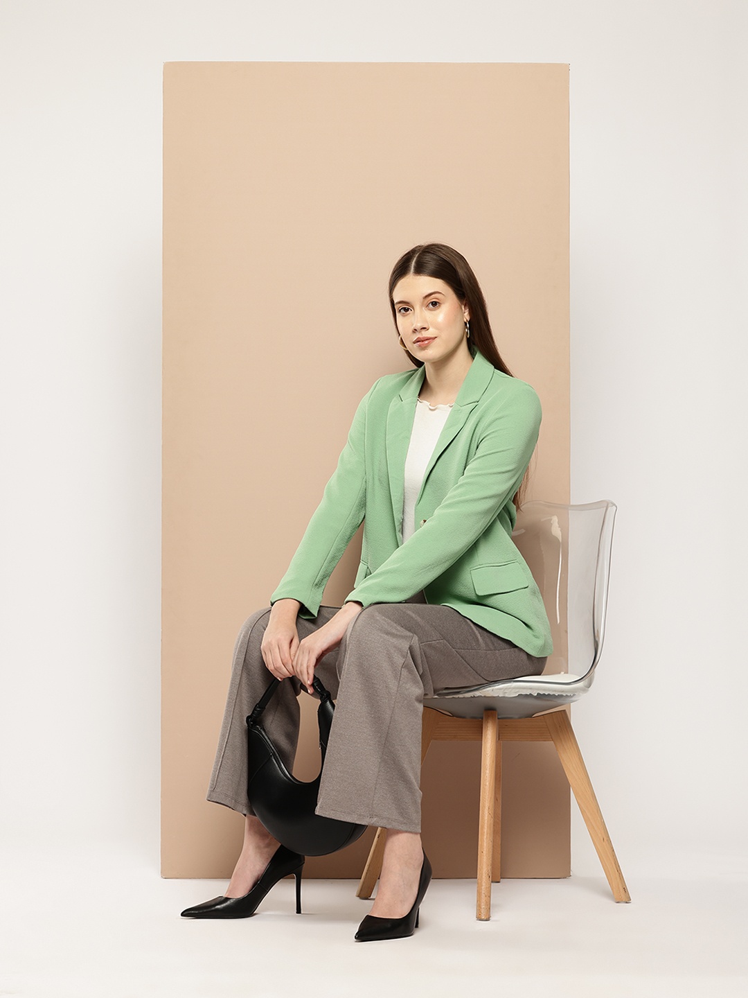 

INVICTUS Single Breasted Formal Blazer, Green