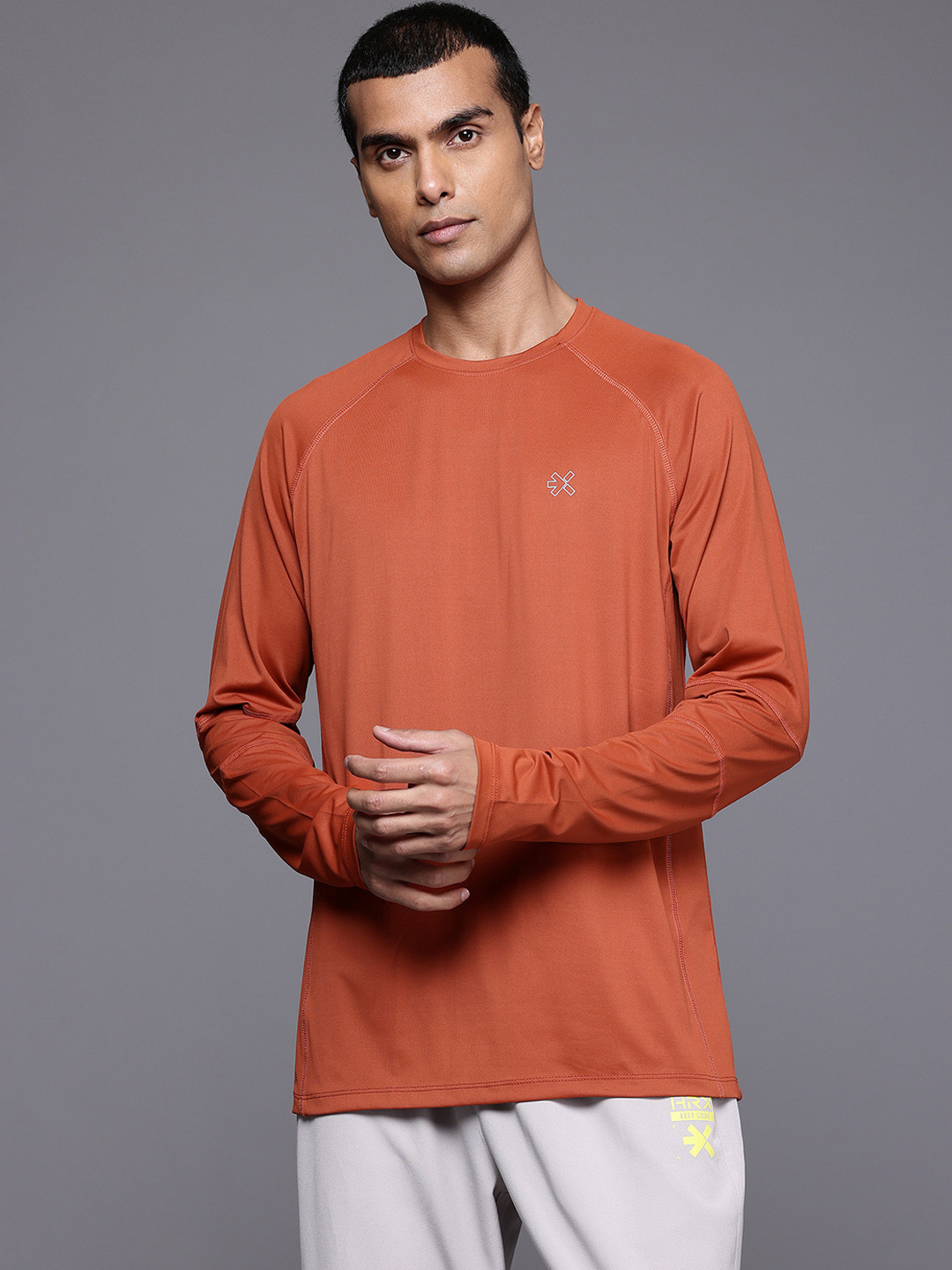 

HRX by Hrithik Roshan Slim Fit Training T-shirt, Rust