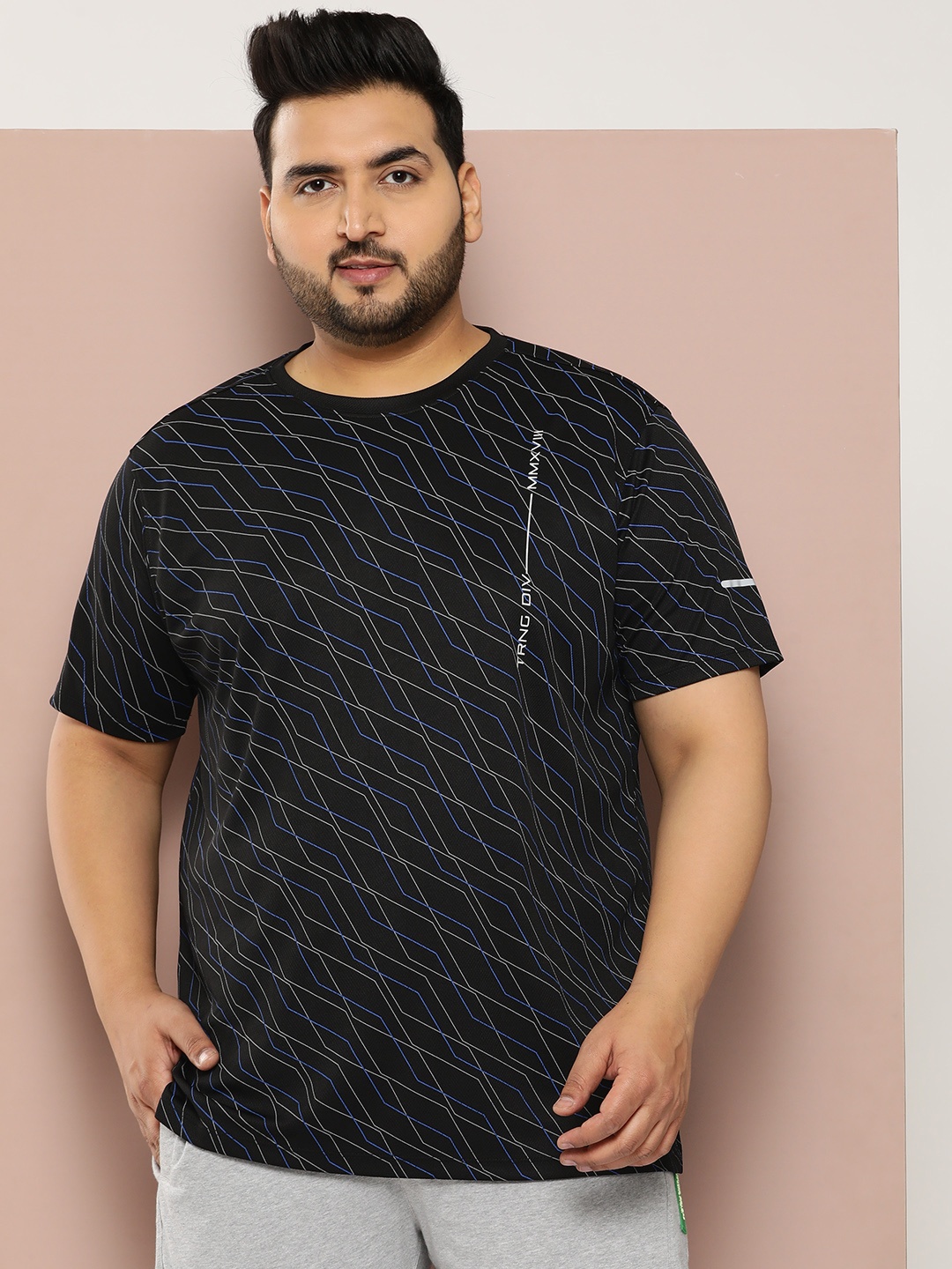 

Sztori Plus Size Printed T-shirt, Black