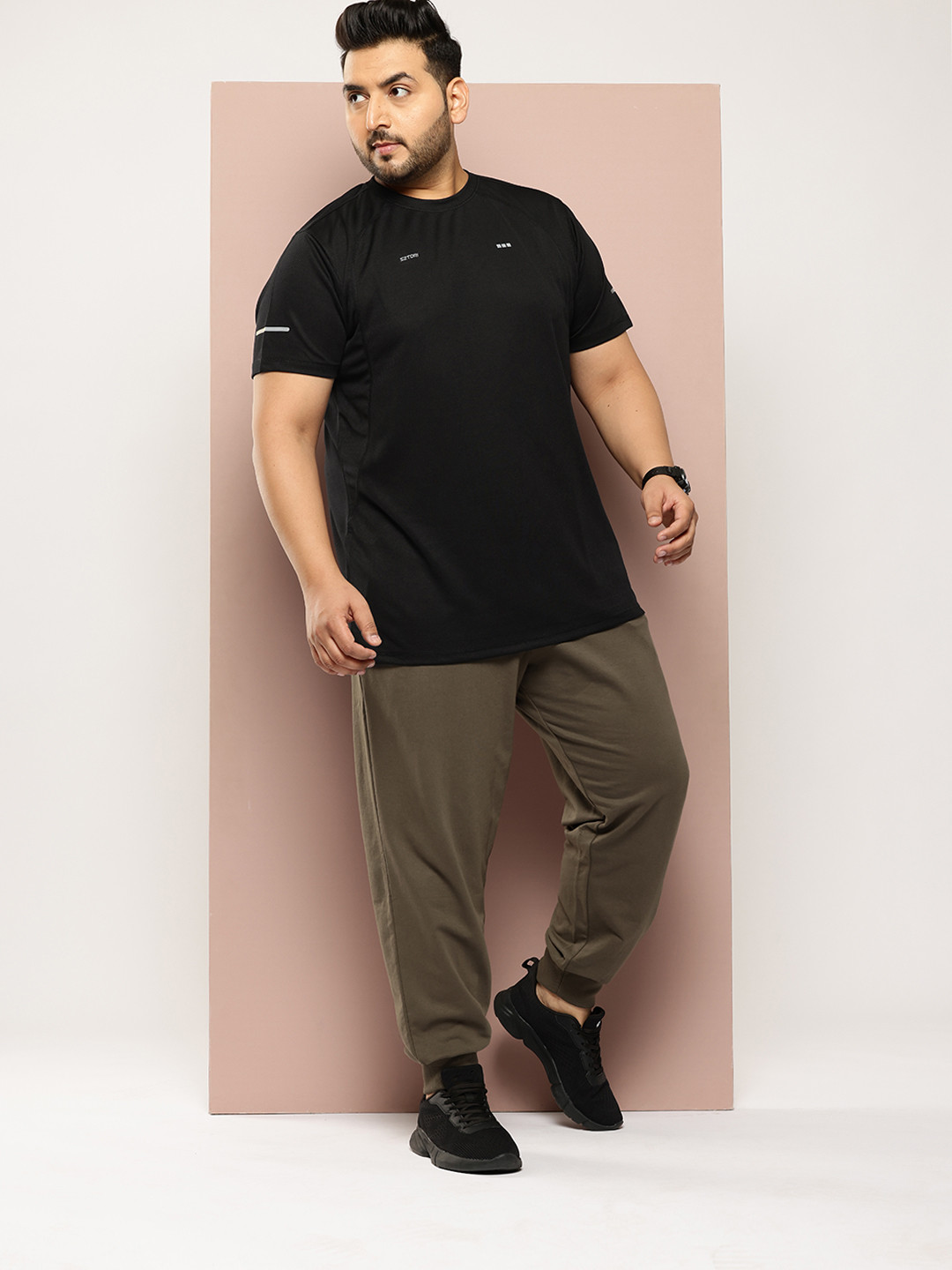 

Sztori Plus Size Reflective Detail T-shirt, Black