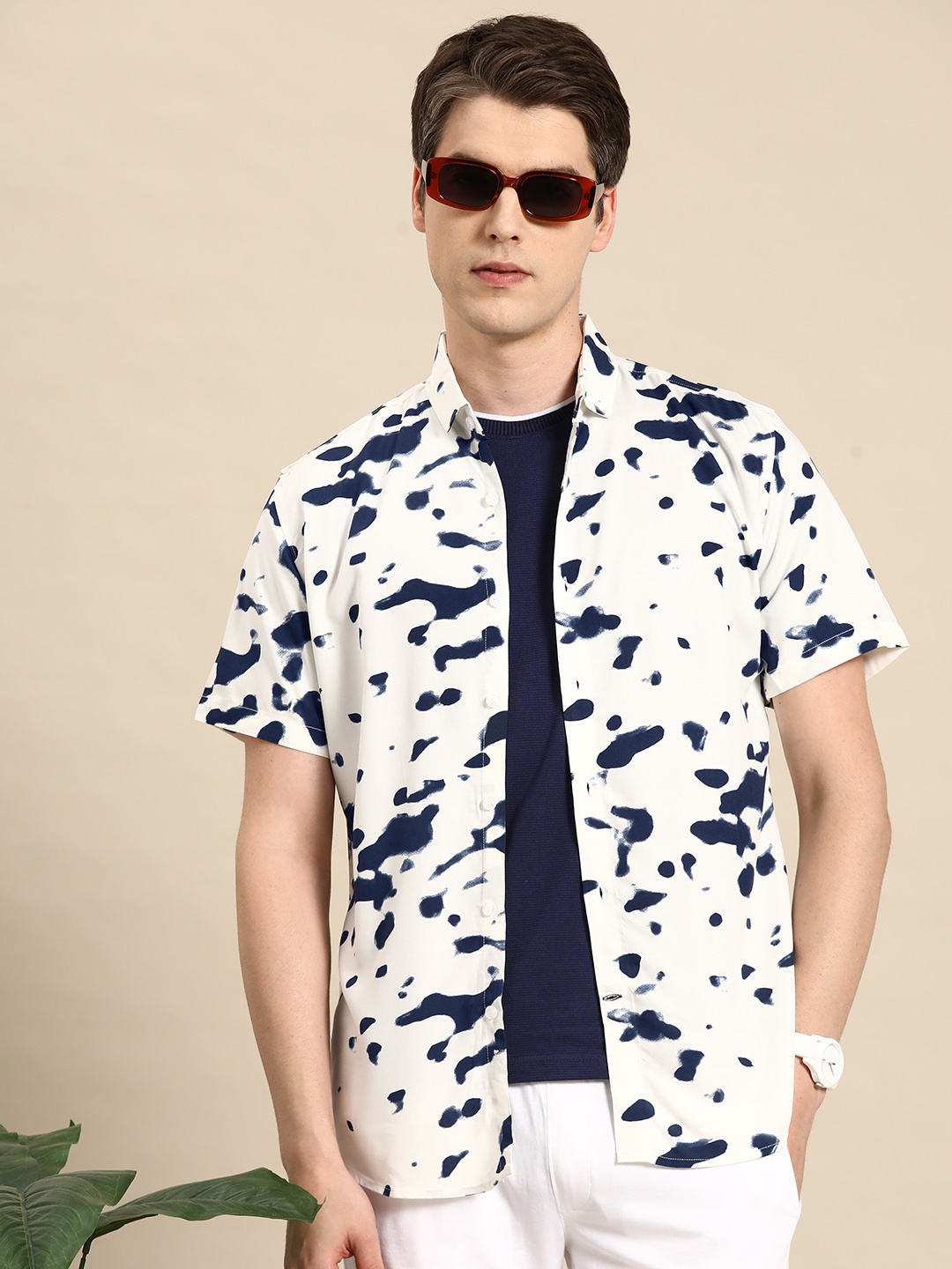 

Mast & Harbour Dyed Casual Shirt, White