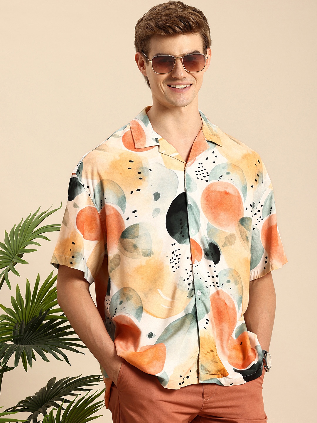 

Mast & Harbour Opaque Printed Casual Shirt, Multi