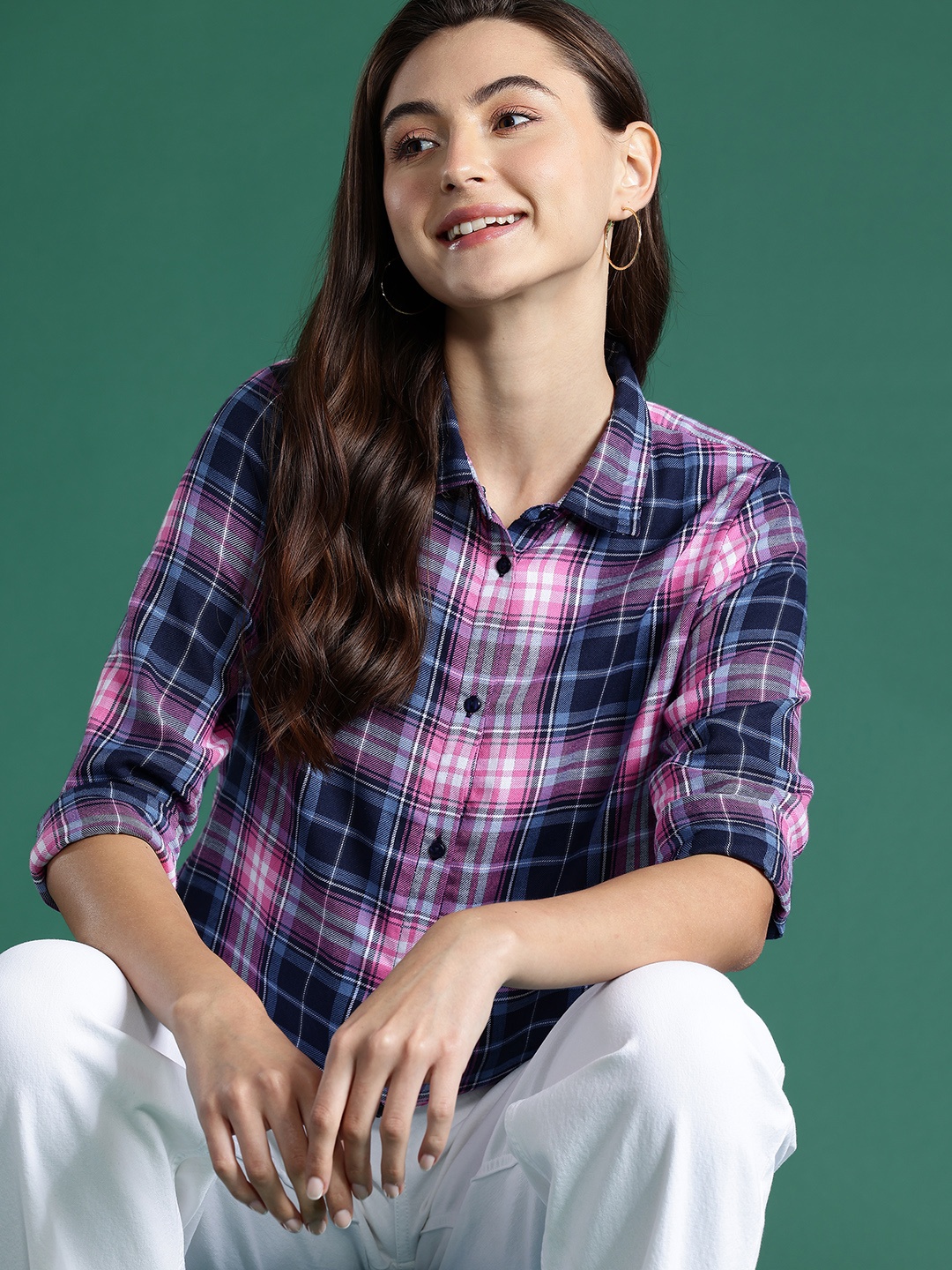 

DressBerry Checked Casual Shirt, Pink