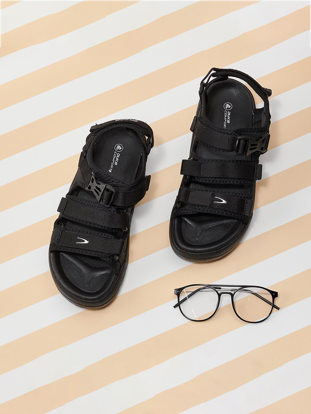 

Duke Men Multi Strap Sports Sandals, Black