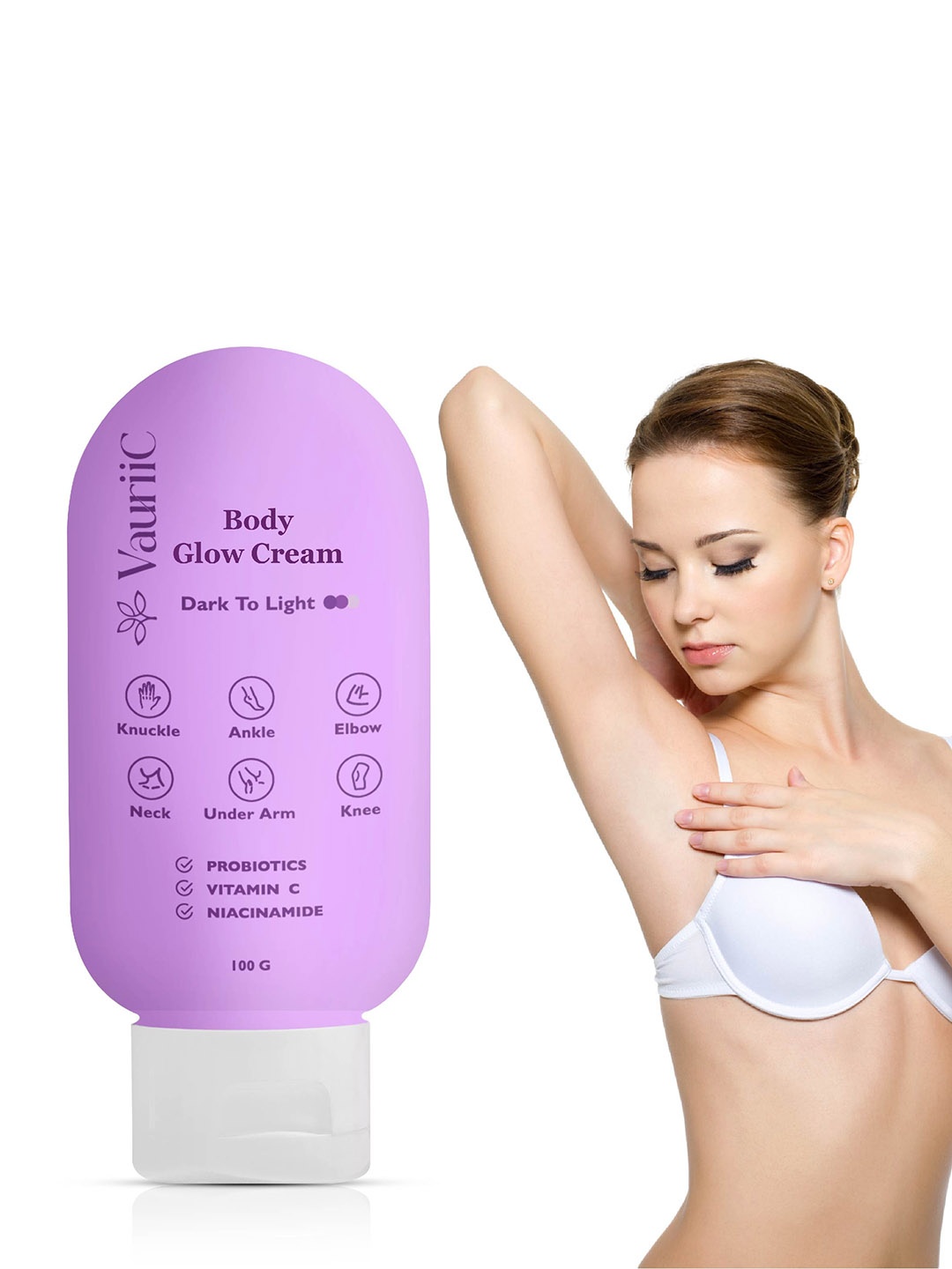 

VauriiC Body Glow Cream To Reduce Dark Spots On Underarm - 100g, White