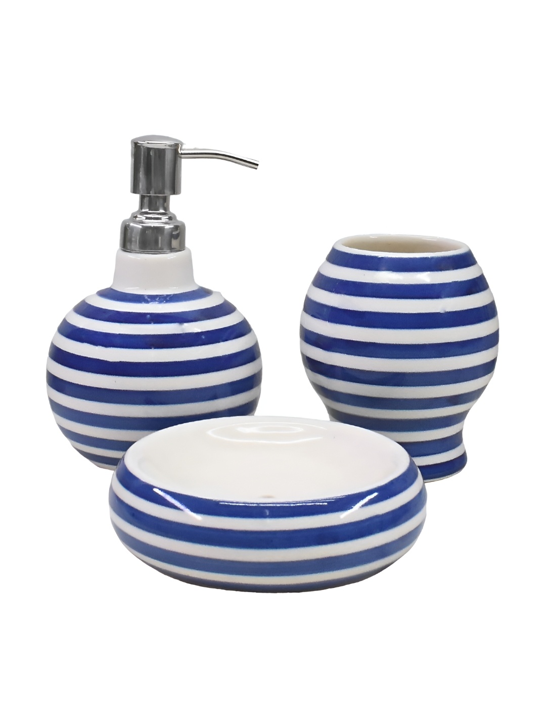 

Kookee White & Blue 3 Pcs Abstract Ceramic Bath Accessories Set