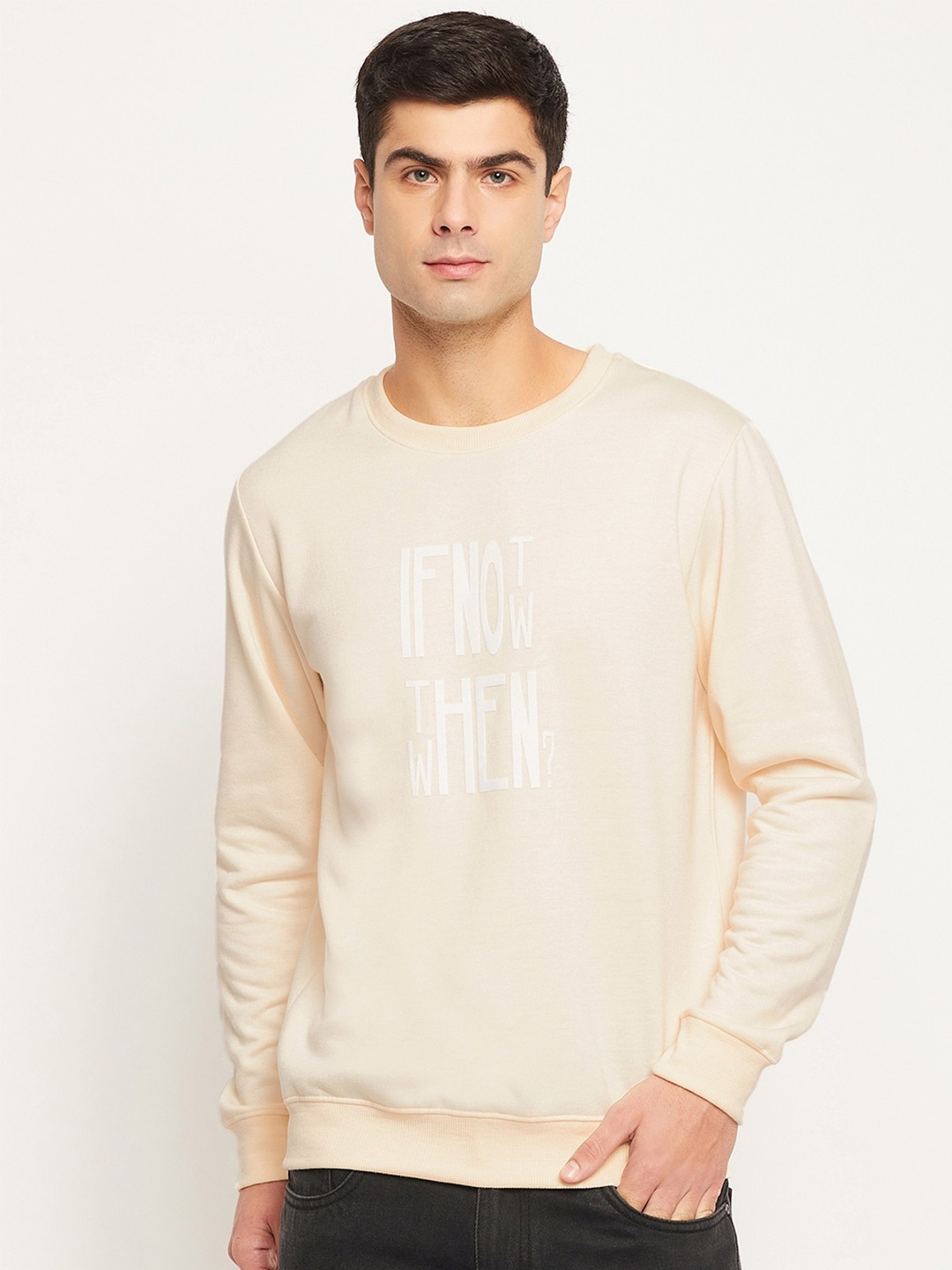 

STROP Typographic Printed Fleece Sweatshirt, Off white