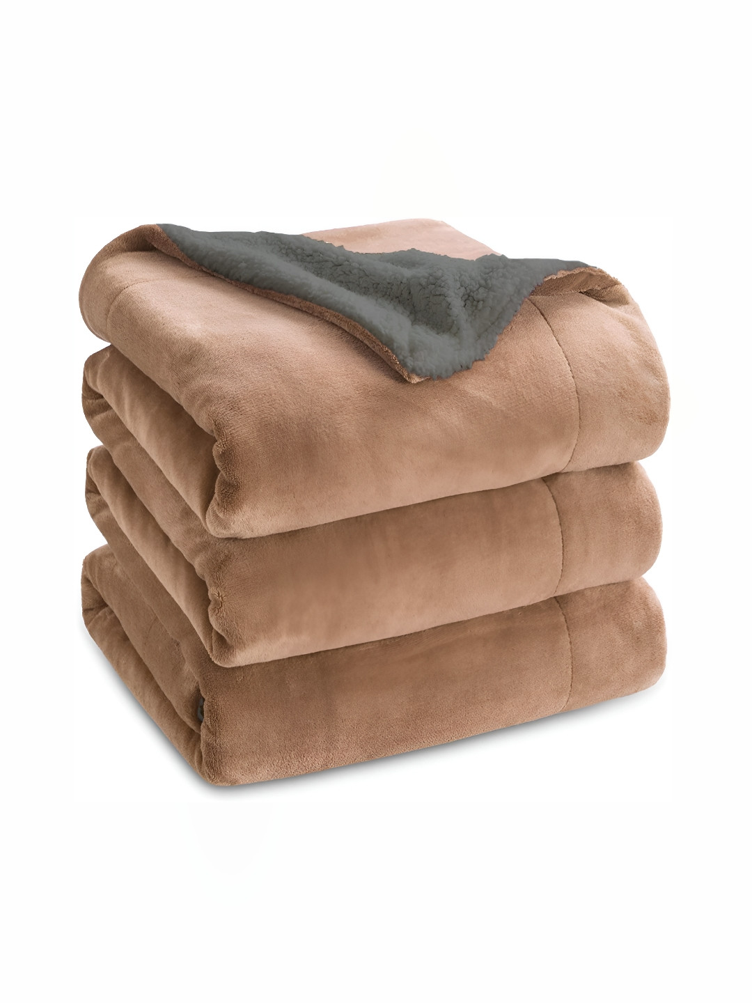 

bsb home Beige & Grey Heavy Winter Double Bed Blanket