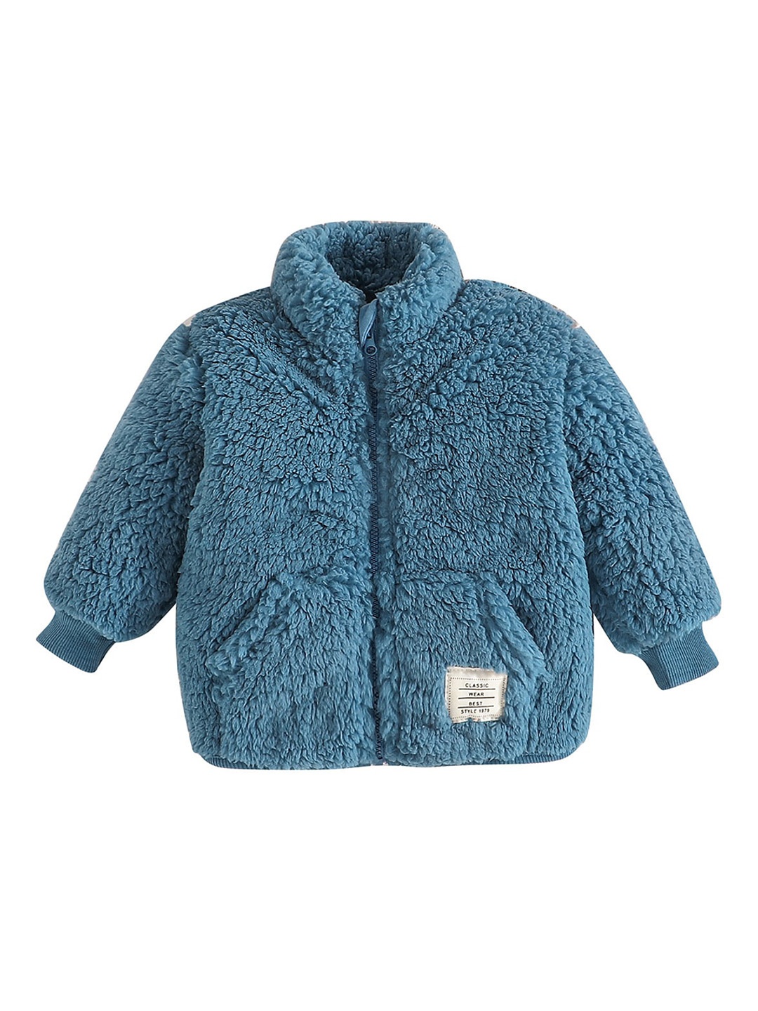 StyleCast Kids Blue Mock Collar Insulator Open Front Jacket