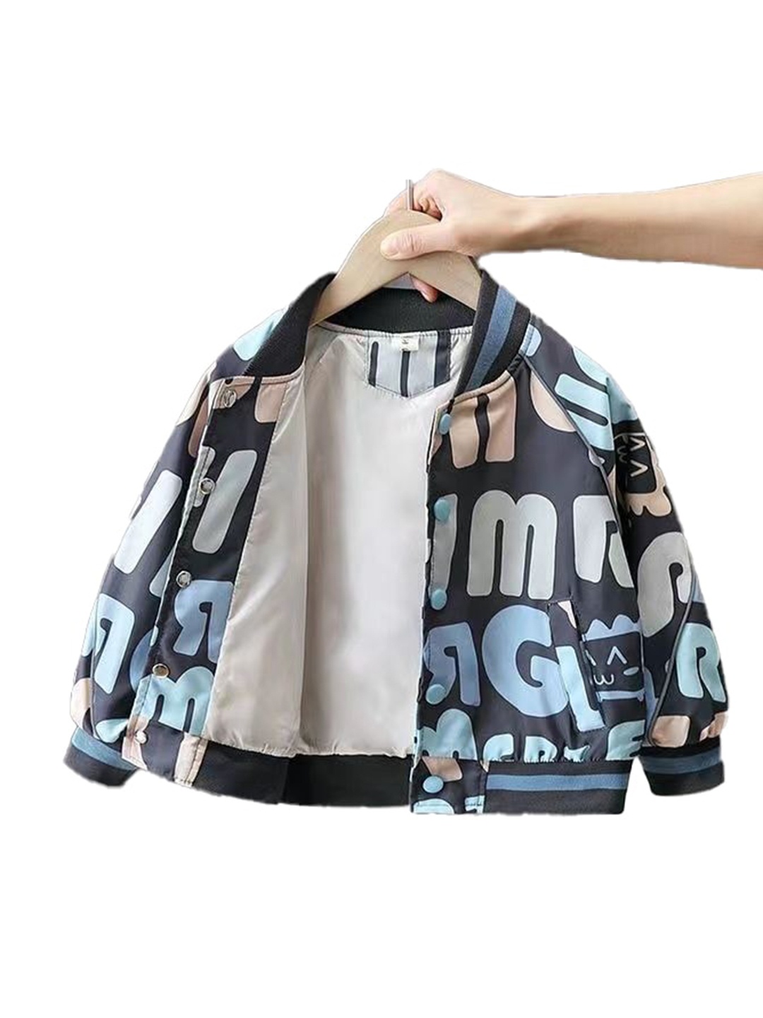 

StyleCast Boys Blue Typography Printed Insulator Cotton Bomber Jacket
