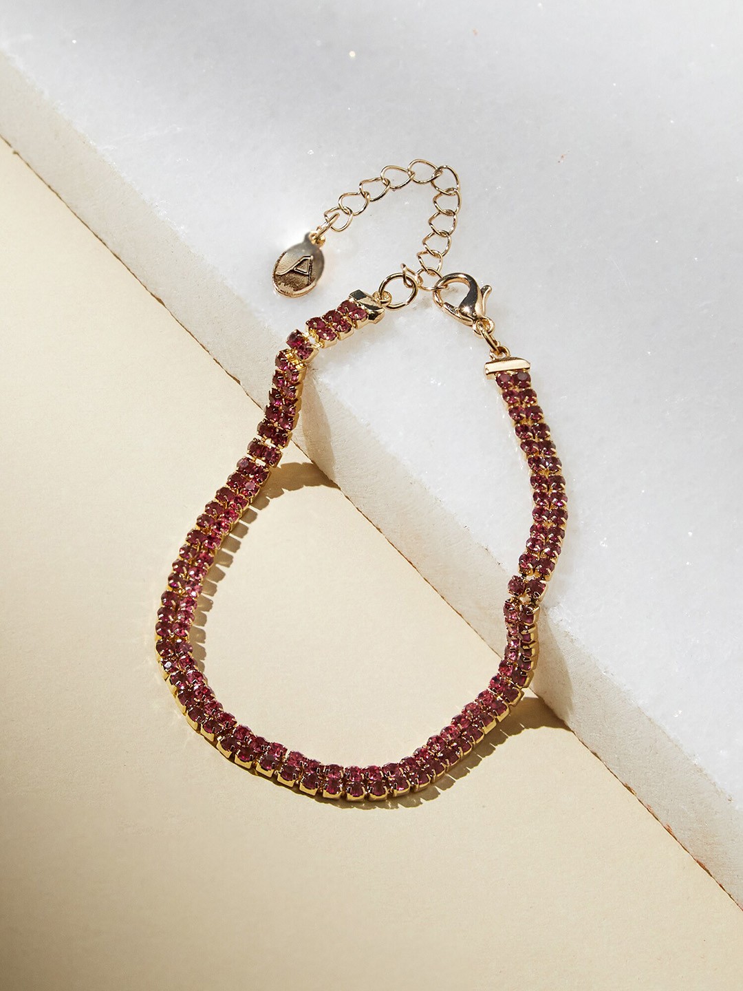

Accessorize Crystals Stone-Studded Anklet, Pink