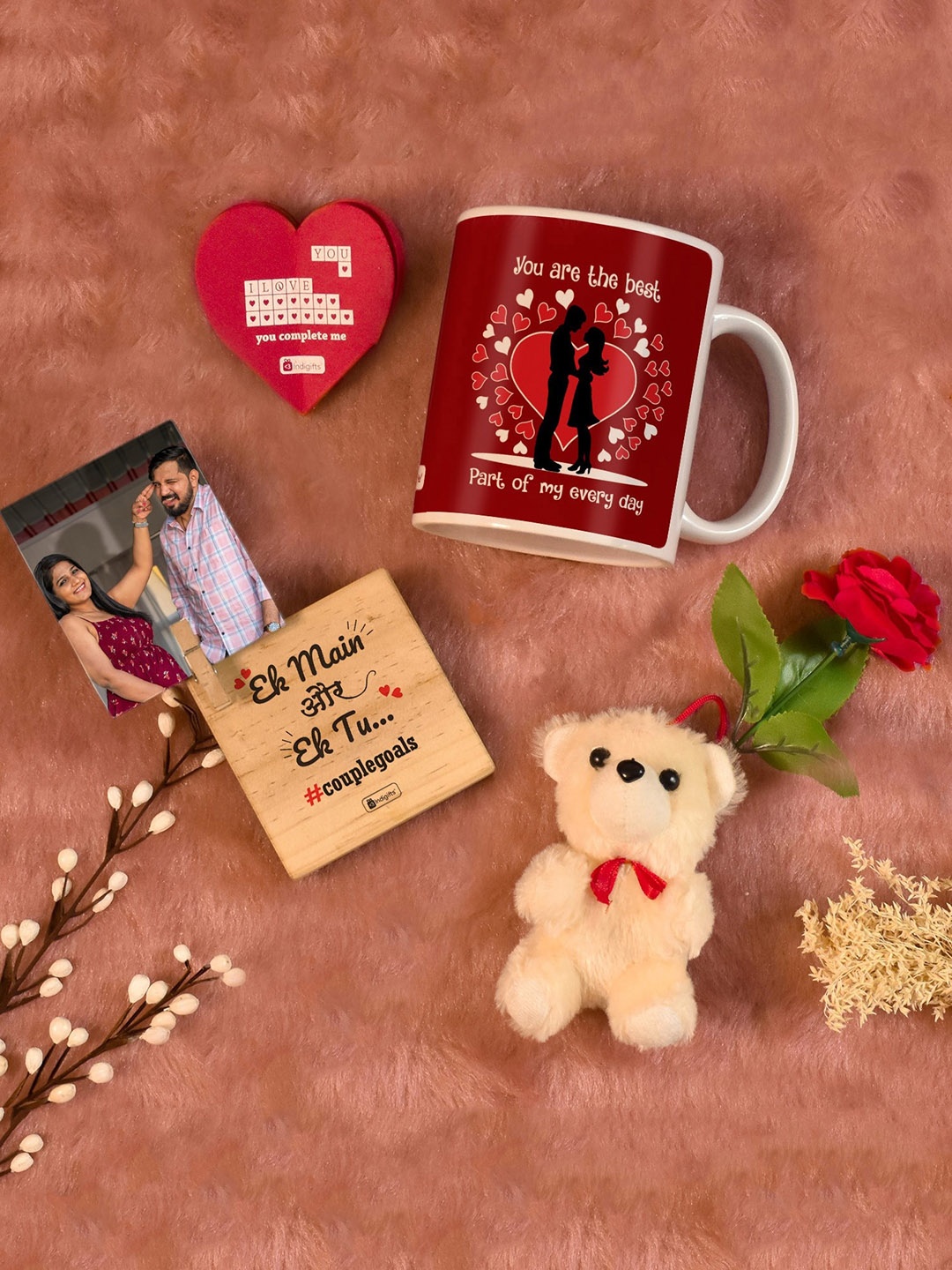 

Indigifts White & Brown 5-Pcs Printed Gift Set