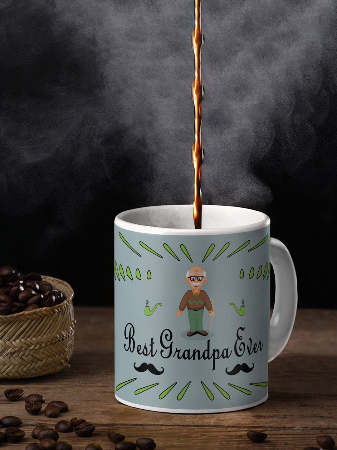 

Indigifts Grey & Green Printed Ceramic Home Gift Sets