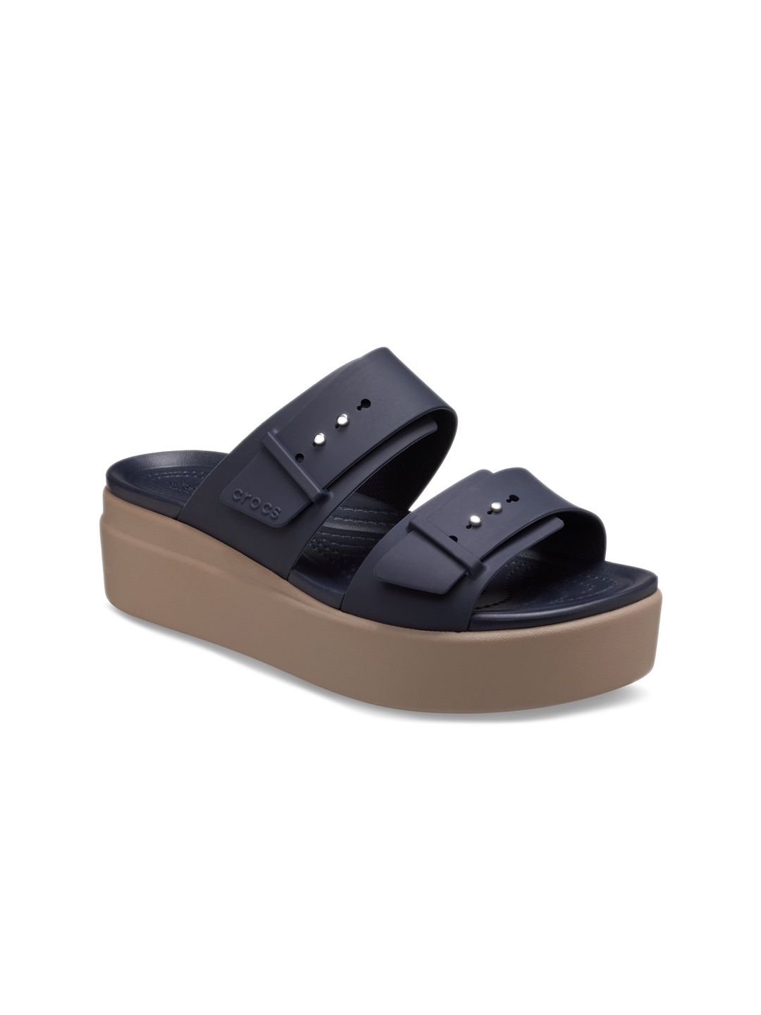 

Crocs Open Toe Croslite Flatform Heels, Navy blue