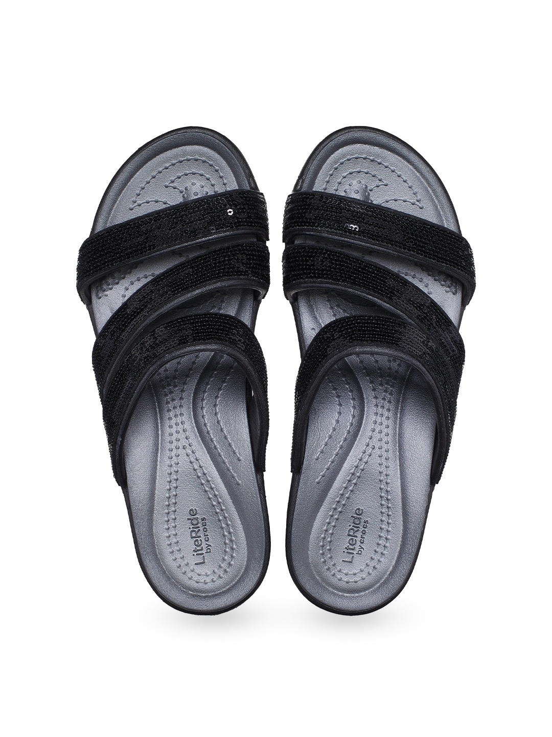 

Crocs Women Embellished Croslite Slip-On Flip Flops, Black