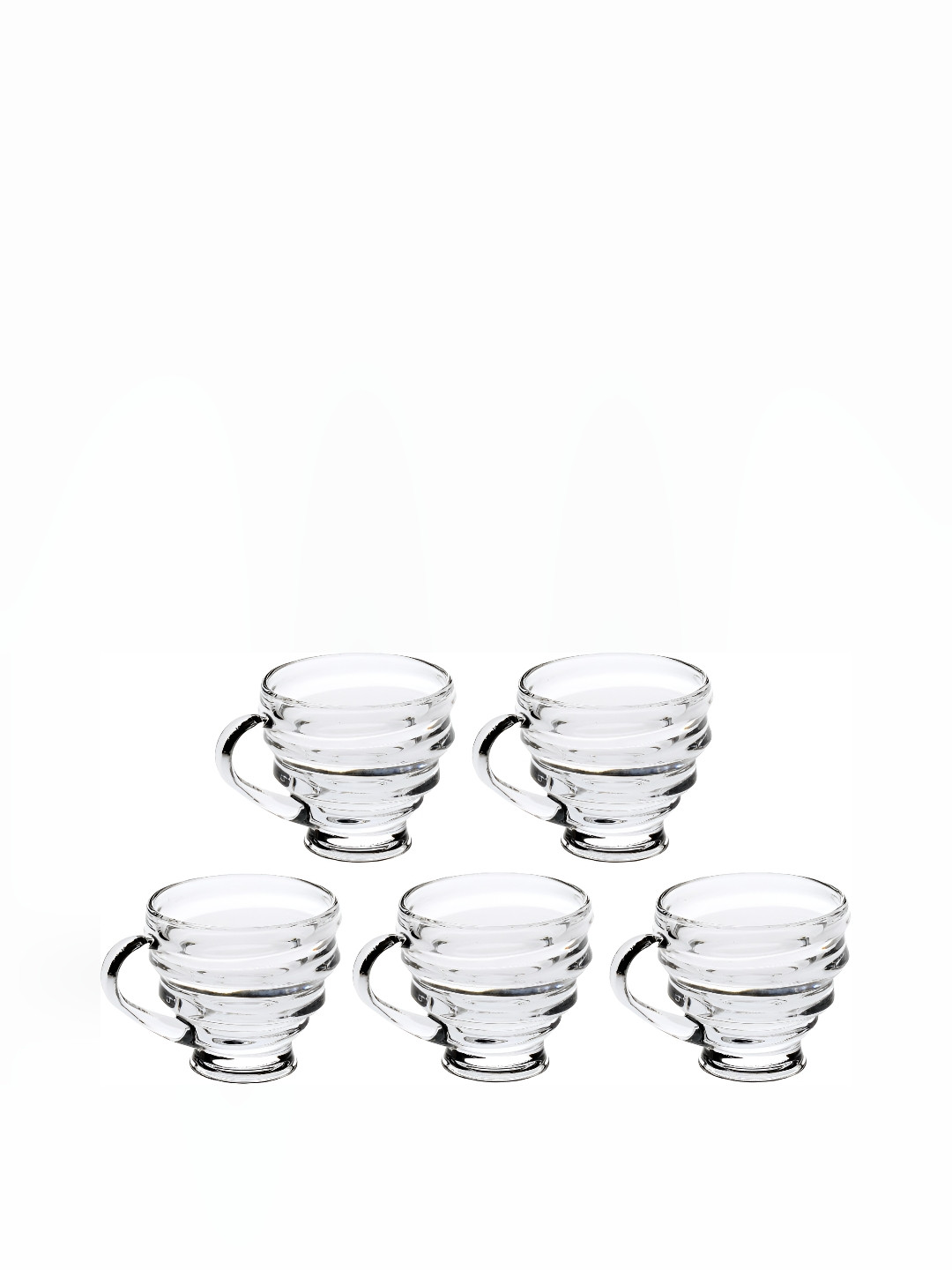 

Afast Transparent 5 Pcs Geometric Solid Glass Mugs 150ml