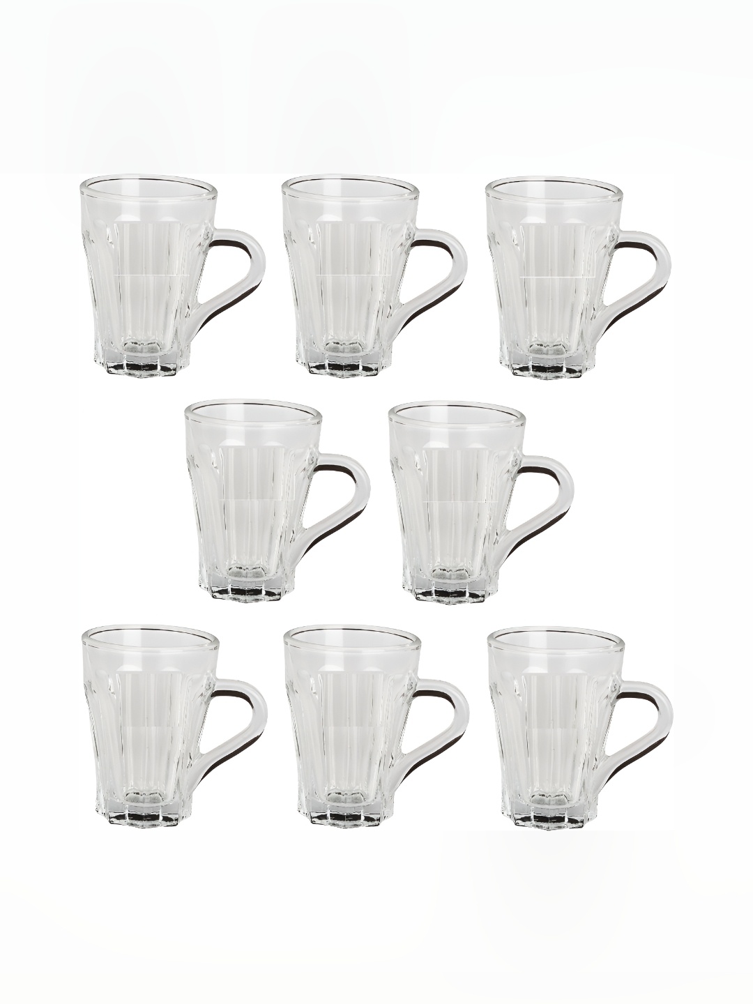 

Afast Transparent 8 Pcs Geometric Solid Glass Mugs 100ml