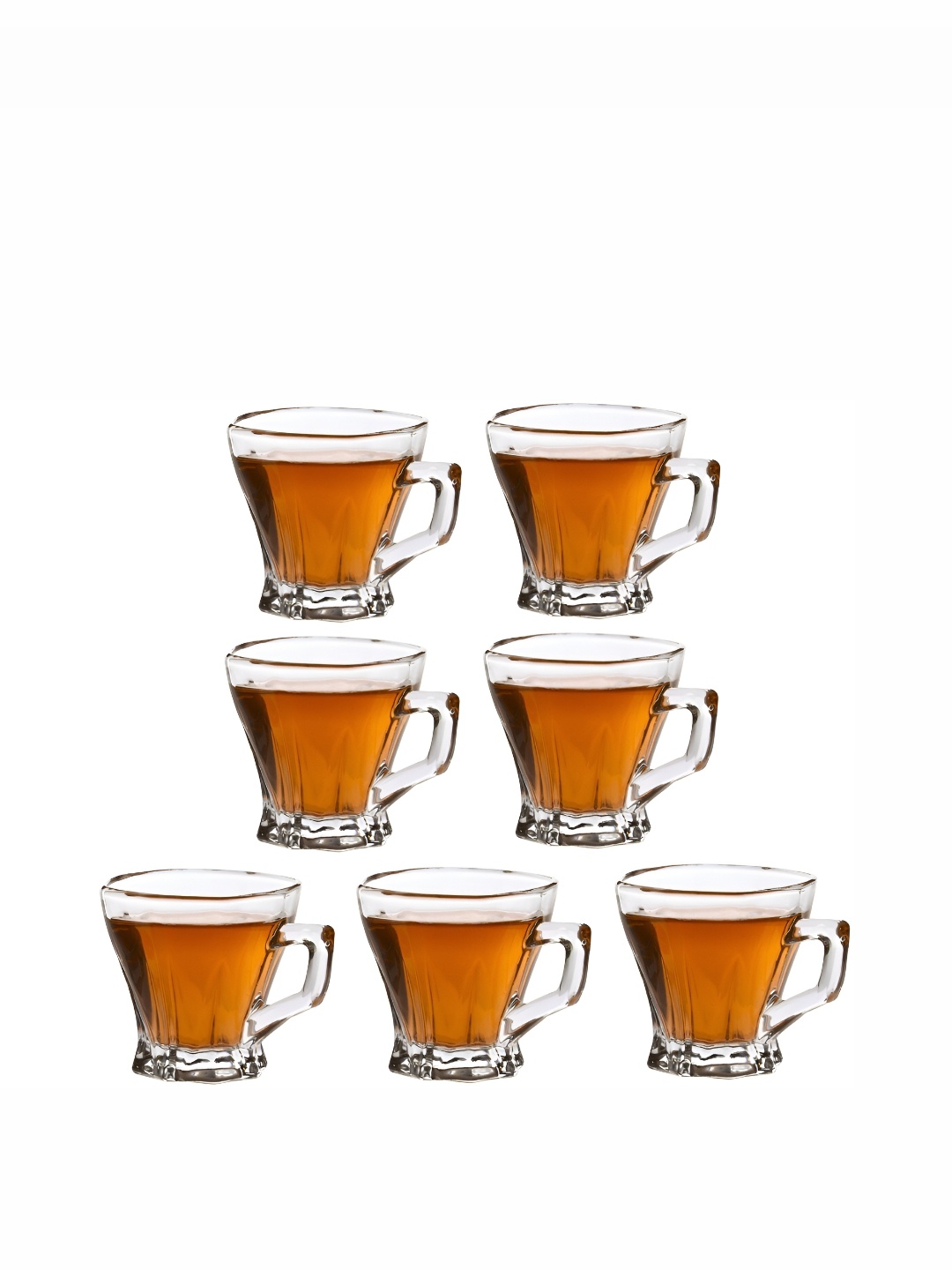 

Afast Transparent 7 Pieces Dishwasher Safe Geometric Glass Transparent Cups 120 ml Each